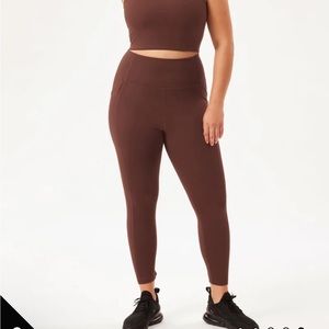 NWT Girlfriend Collective Compressive Pocket Legging in Brown Size Small